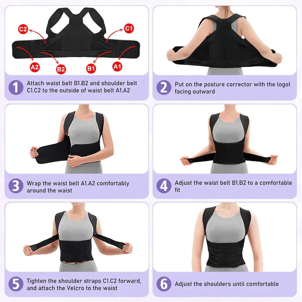 Adjustable Posture Corrector  Muscle Support